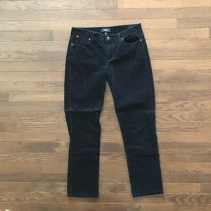 Talbots size 6 black straight leg cord pants